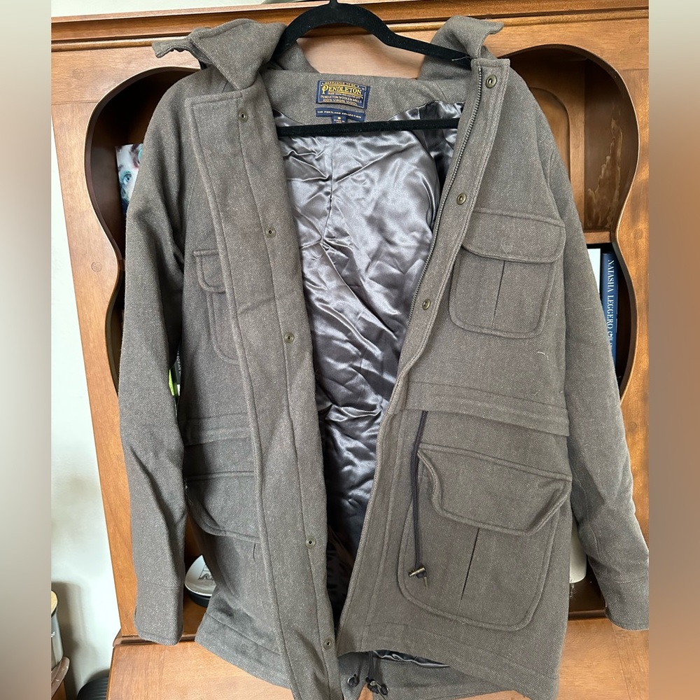 Grey Pendleton Wool Coat - image 2